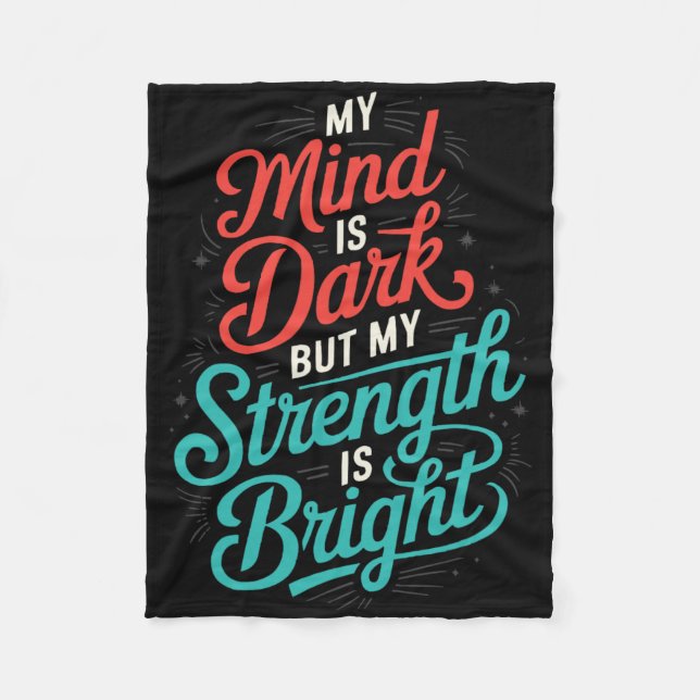 Suicide Awareness Depression Anxiety Mental Health Fleece Blanket (Front)