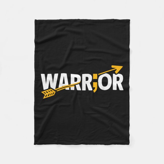 Suicide Awareness Depression Anxiety Mental Health Fleece Blanket (Front)