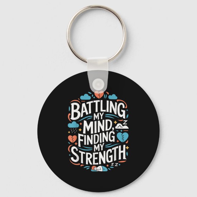 Suicide Awareness Depression Anxiety Mental Health Key Ring (Front)