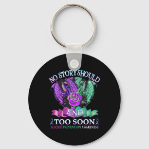 Suicide Awareness Dragon No Story Should End Too Key Ring