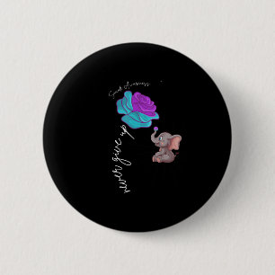 Suicide Awareness Flower Elephant Ribbon Graphic 6 Cm Round Badge