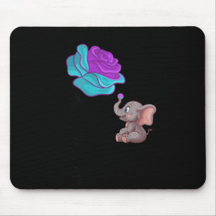 Suicide Awareness Flower Elephant Ribbon Graphic  Mouse Pad