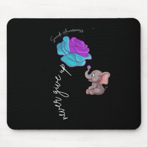 Suicide Awareness Flower Elephant Ribbon Graphic Mouse Pad