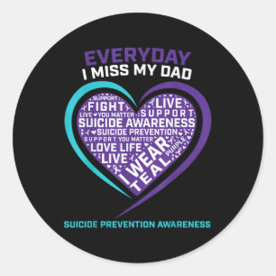 Suicide Awareness Gifts Dad Women Men Suicide Prev Classic Round Sticker