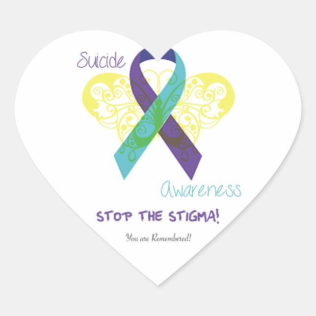 Suicide Awareness Heart Stickers (Front)
