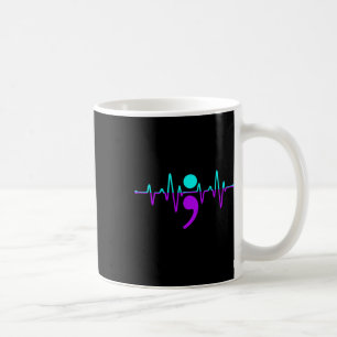 Suicide Awareness Heartbeat Happy Ribbon Support G Coffee Mug