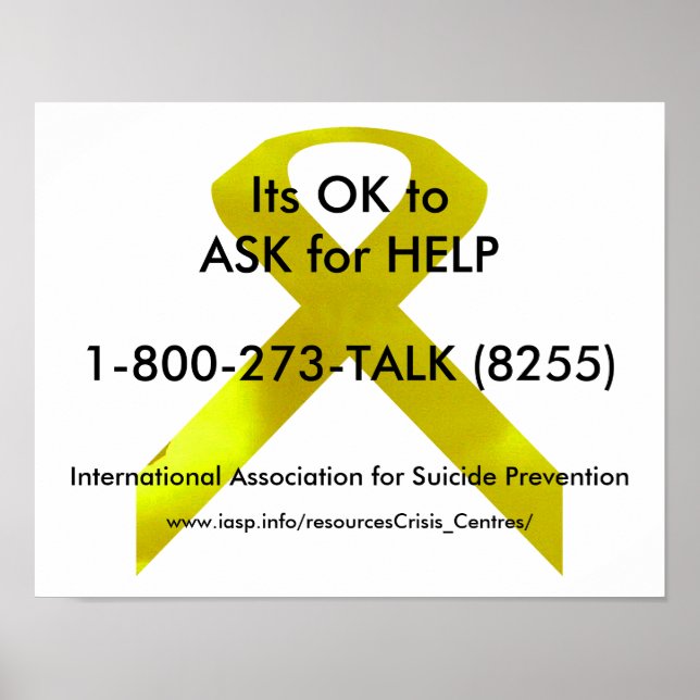 Suicide Awareness Help Poster (Front)