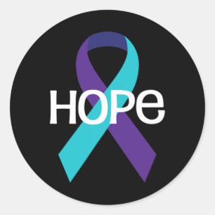 Suicide Awareness Hope Prevention Ribbon Classic Round Sticker