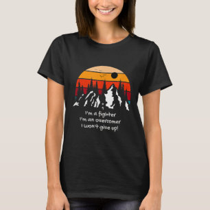 Suicide Awareness I Am A Fighter Retro Sunset Depr T-Shirt