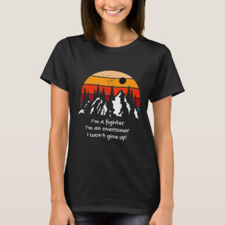 Suicide Awareness I Am A Fighter Retro Sunset Depr T-Shirt