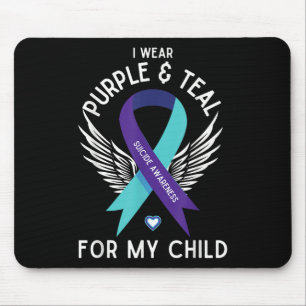 Suicide Awareness I Wear Teal And Purple For My Ch Mouse Pad