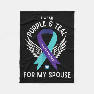 Suicide Awareness I Wear Teal And Purple For My Fleece Blanket