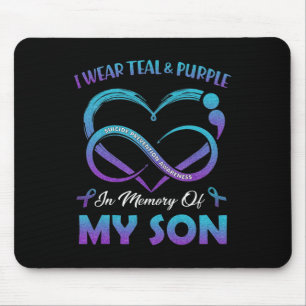 Suicide Awareness I Wear Teal And Purple In Memory Mouse Pad