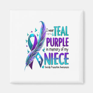 Suicide Awareness I Wear Teal Purple In Memory Of Magnet