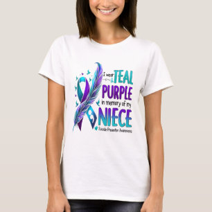 Suicide Awareness I Wear Teal Purple In Memory Of  T-Shirt