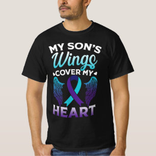 Suicide Awareness Memory of Son Wings Cover Heart T-Shirt