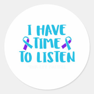 Suicide Awareness Mental Health Awareness Mens And Classic Round Sticker