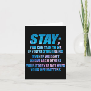 Suicide Awareness Mental Health Awareness _ Mens & Card