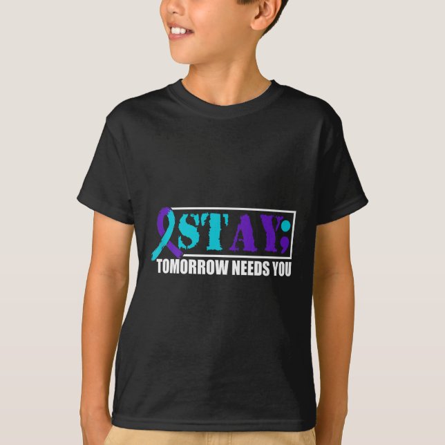 Suicide Awareness Mental Health Tomorrow Semicolon T-Shirt (Front)