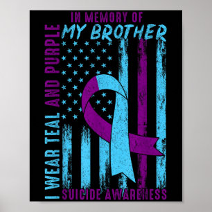 Suicide Awareness Month America Flag In Memory Of  Poster