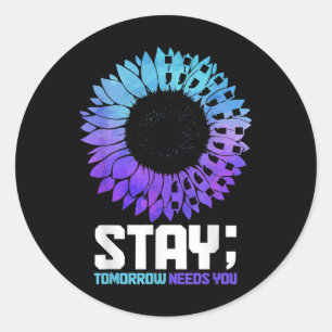 Suicide Awareness Month Stay Mental Health S _1  Classic Round Sticker