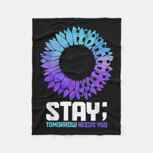Suicide Awareness Month Stay Mental Health S _1 Fleece Blanket