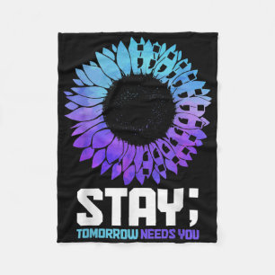 Suicide Awareness Month Stay Mental Health S Fleece Blanket