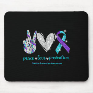 Suicide Awareness Peace Love Prevention 1 Mouse Pad