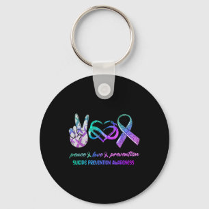 Suicide Awareness Peace Love Prevention Key Ring