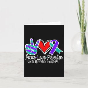 Suicide Awareness Peace Love Prevention Purple Card