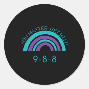 Suicide Awareness Prevention 988  Classic Round Sticker