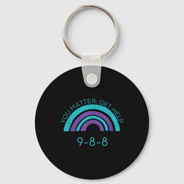 Suicide Awareness Prevention 988  Key Ring (Front)