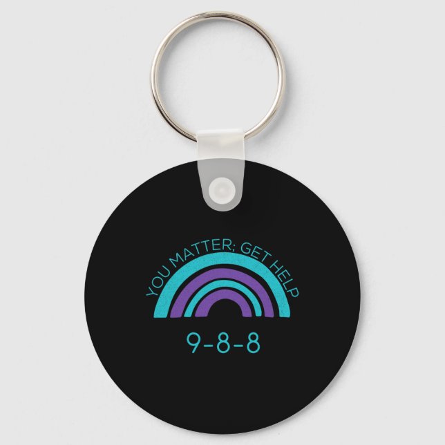 Suicide Awareness Prevention 988  Key Ring (Front)