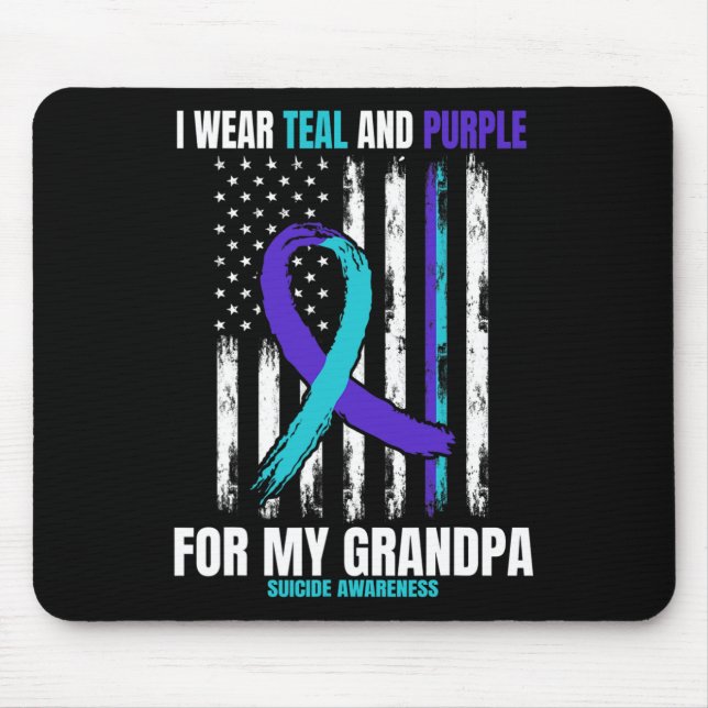 Suicide Awareness Prevention Grandpa Women Men Ame Mouse Pad (Front)