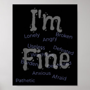 Suicide Awareness Prevention_ Im Fine  Poster