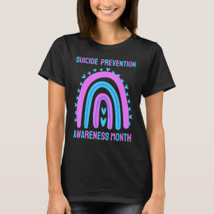 Suicide Awareness Prevention Rainbow Heart Mum Dad T-Shirt