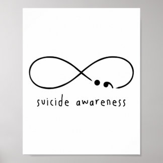 Suicide Awareness Prevention Semicolon Mental Heal Poster