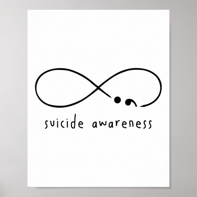 Suicide Awareness Prevention Semicolon Mental Heal Poster (Front)