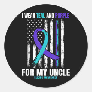 Suicide Awareness Prevention Women Men Uncle Ameri Classic Round Sticker