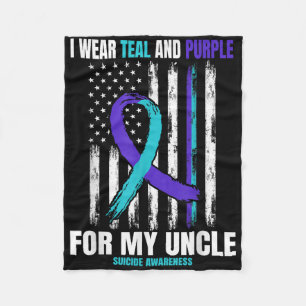 Suicide Awareness Prevention Women Men Uncle Ameri Fleece Blanket