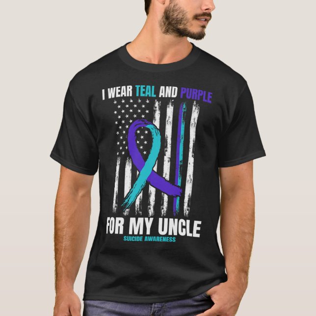 Suicide Awareness Prevention Women Men Uncle Ameri T-Shirt (Front)