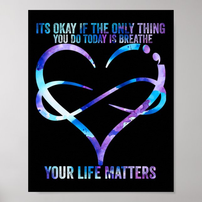 Suicide Awareness Prevention Your Life Problems Su Poster (Front)