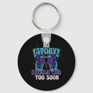 Suicide Awareness Ribbon Butterfly Suicide Prevent Key Ring