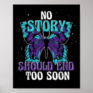 Suicide Awareness Ribbon Butterfly Suicide Prevent Poster