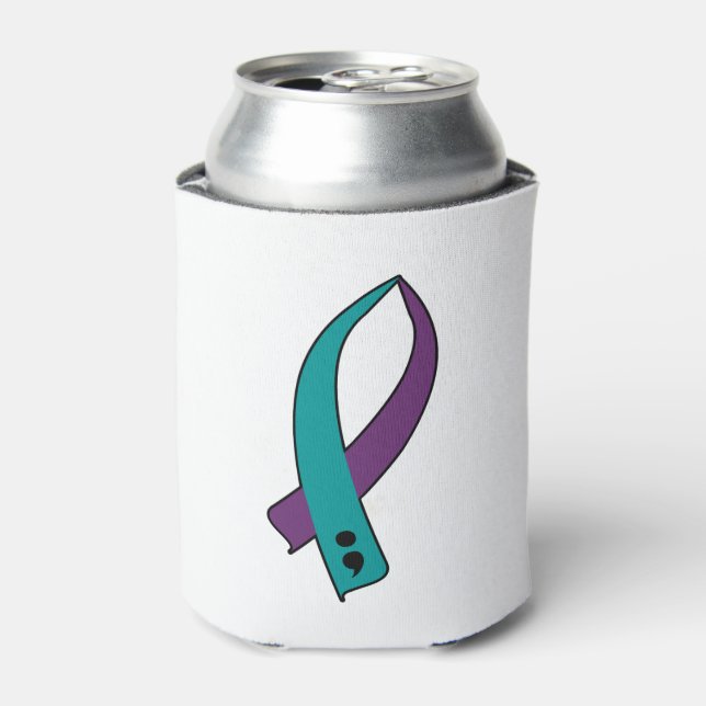 Suicide Awareness Ribbon Can Cooler (Can Front)