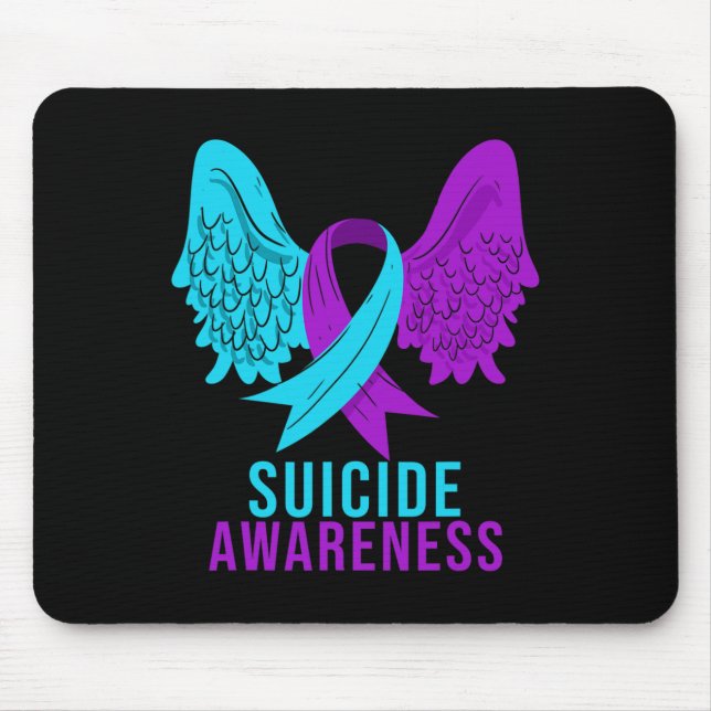 Suicide Awareness Ribbon Mental Health Depression  Mouse Pad (Front)