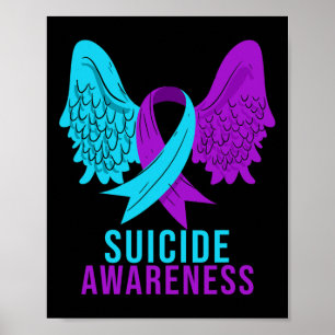 Suicide Awareness Ribbon Mental Health Depression Poster