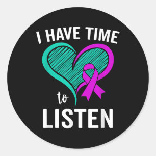 Suicide Awareness Ribbon Mental Health I Have Classic Round Sticker