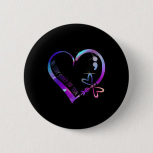 Suicide Awareness Ribbon Mental Health Positive 6 Cm Round Badge