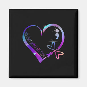 Suicide Awareness Ribbon Mental Health Positive Magnet